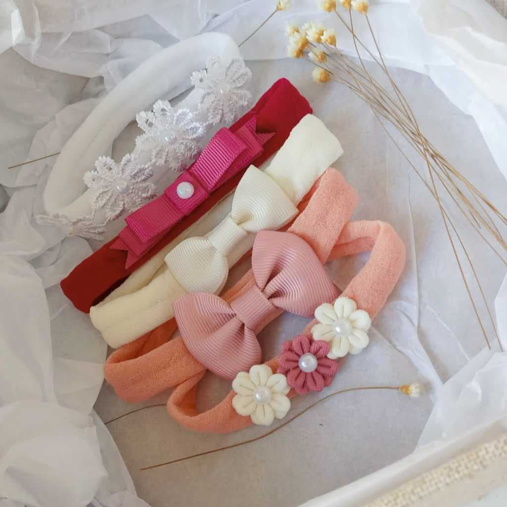 5 Faixinhas Tiaras para Bebês RN Maternidade Laços Conforto