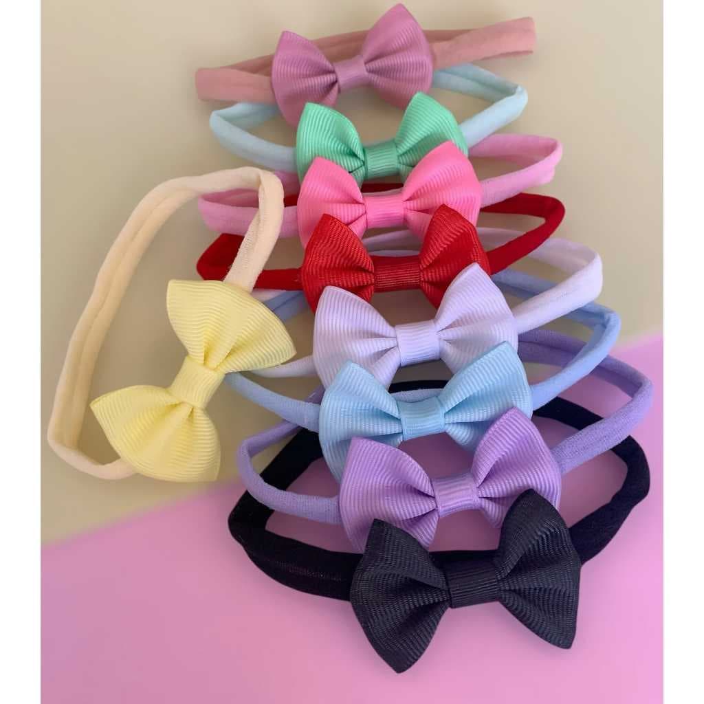 10 Lacinhos na Faixinha Meia de Seda Bebês Cores Lindas RN