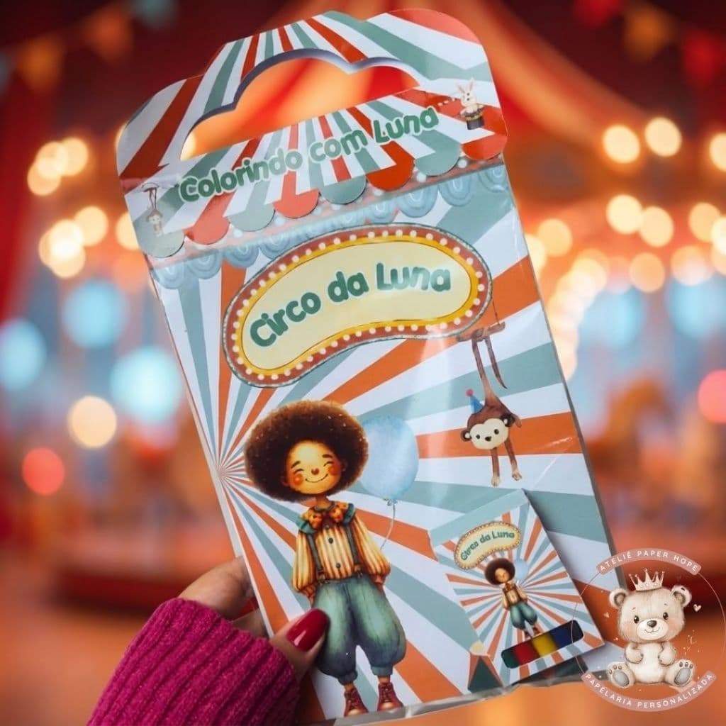 Livrinho Revistinha de Colorir CIRCO - Circo menina Lembrancinha Circo Kit pintura Aniversário Circo