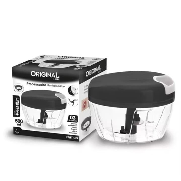 Processador Triturador de 500ML/ Grande de alimentos manual, 3 ORIGINAL LINE
