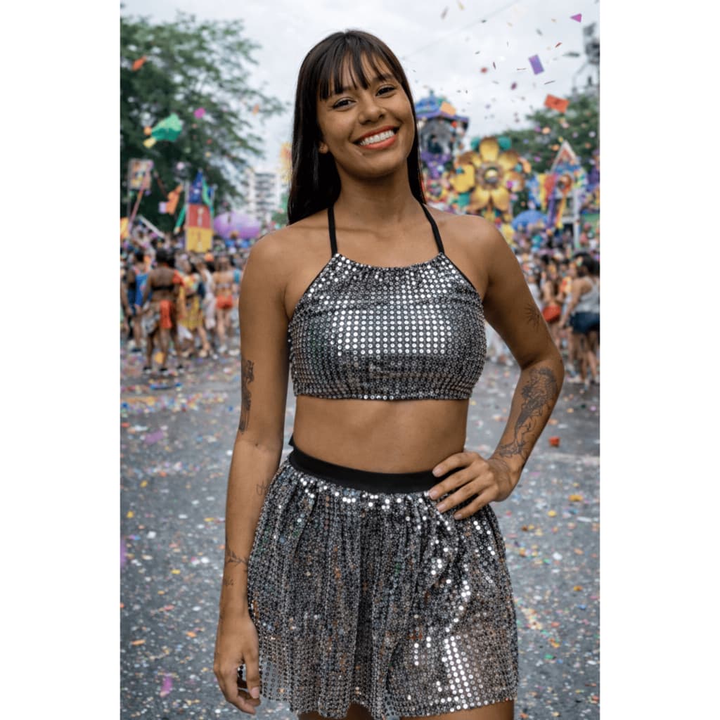 FANTASIA LUA PRATA CARNAVAL FOLIA 2024