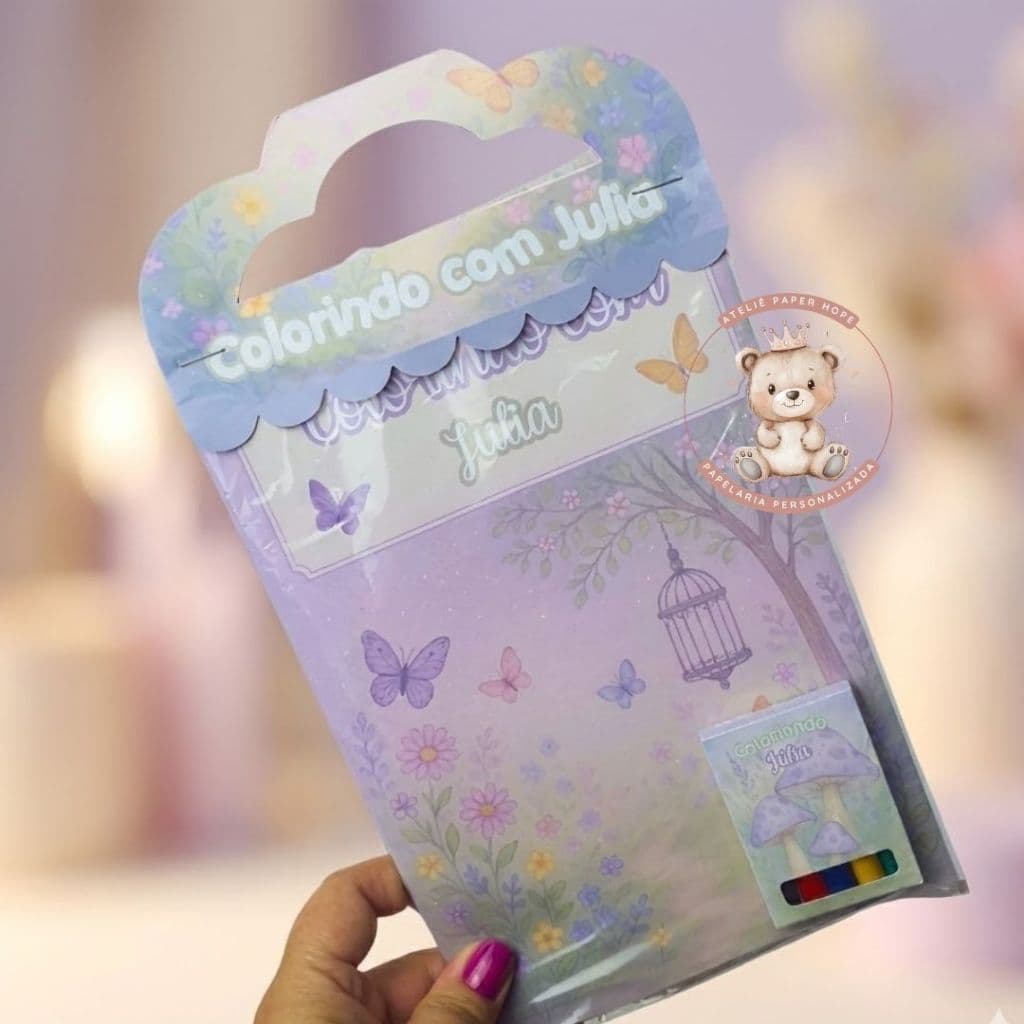 Revistinha Livro de Colorir  Borboleta - Tema Borboleta - Kit de pintura - Lembrancinha Infantil