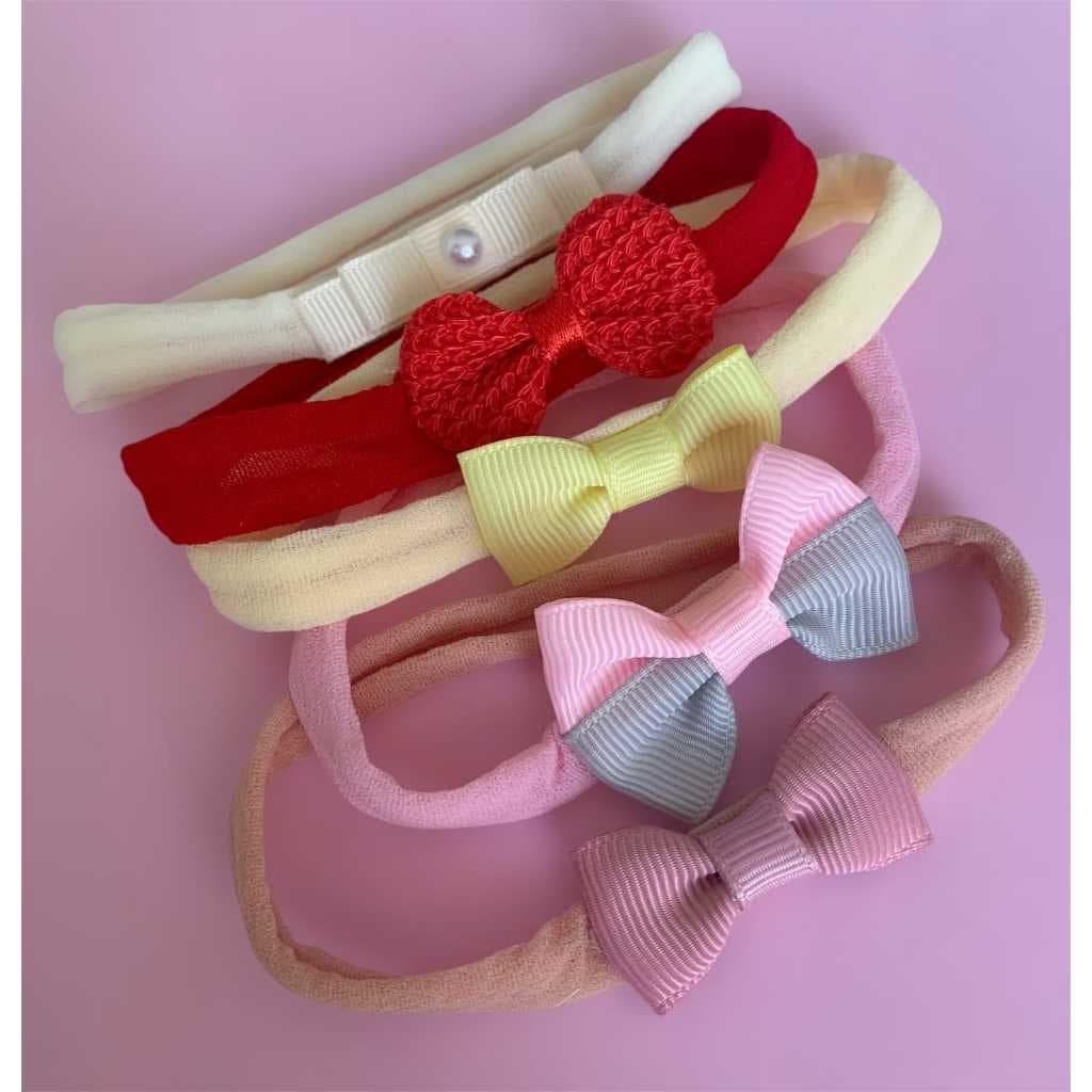 Kit Lacinhos Meu Bebê 5 Unidades Faixinhas Laços RN Maternidade