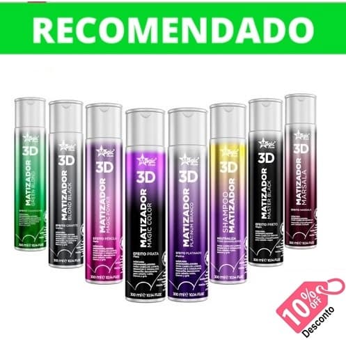 Matizador Magic Color: Pérola, Prata, Cinza, Grafite, Platinado, Marsala, Vermelho e Ruivo 100ML,300ML,500ML Top