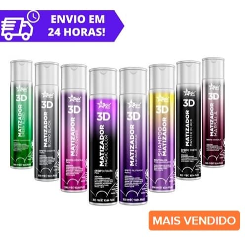 Matizador Magic Color Adeus Amarelado: Pérola, Prata, Cinza, Grafite e Platinado Top