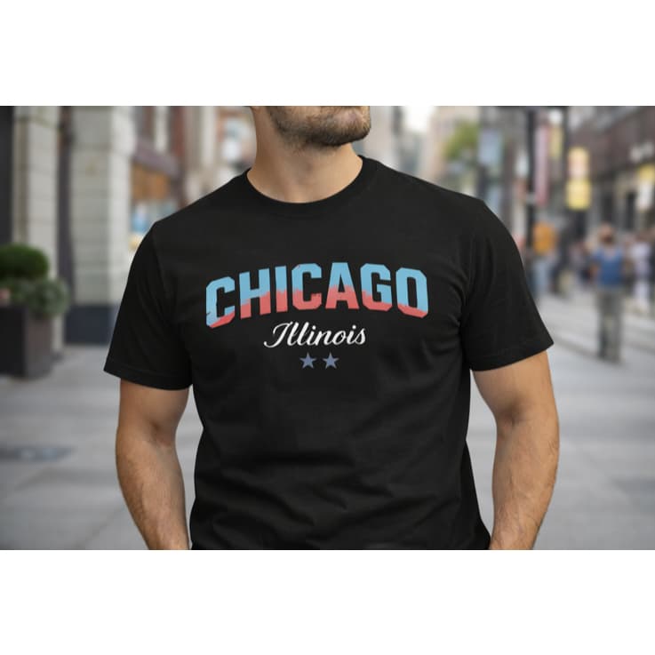 Camiseta masculina casual, street, Chicago Illinois
