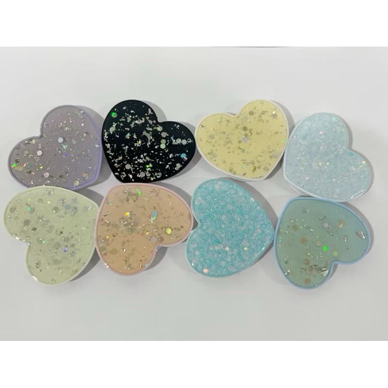 Suporte Para Celular Pop Socket Coração com brilho