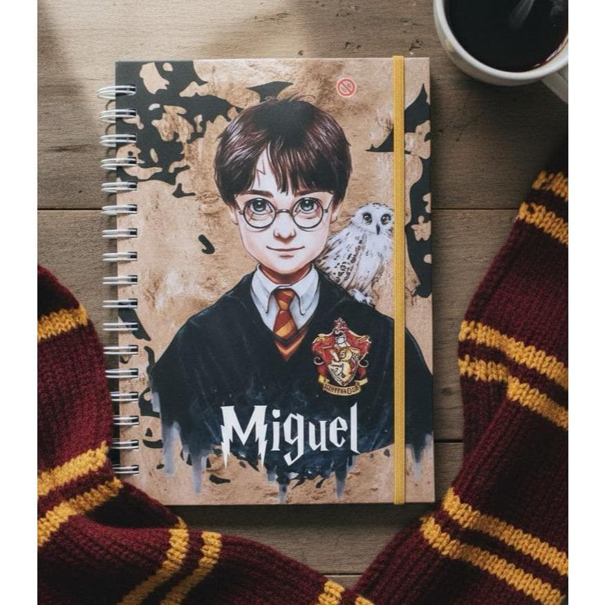 Caderno harry potter personalizado com nome