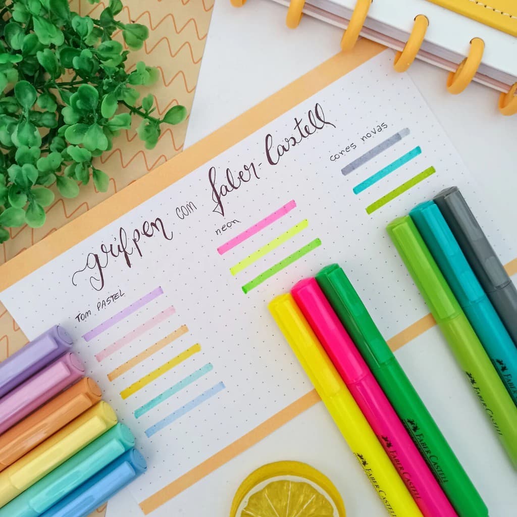 Marca Texto Grifpen Cores Novas, Neon e Pastel - Faber-Castell