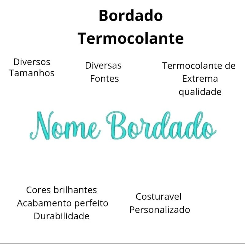 Patch NOME BORDADO Diversas fontes e tamanhos Termocolante