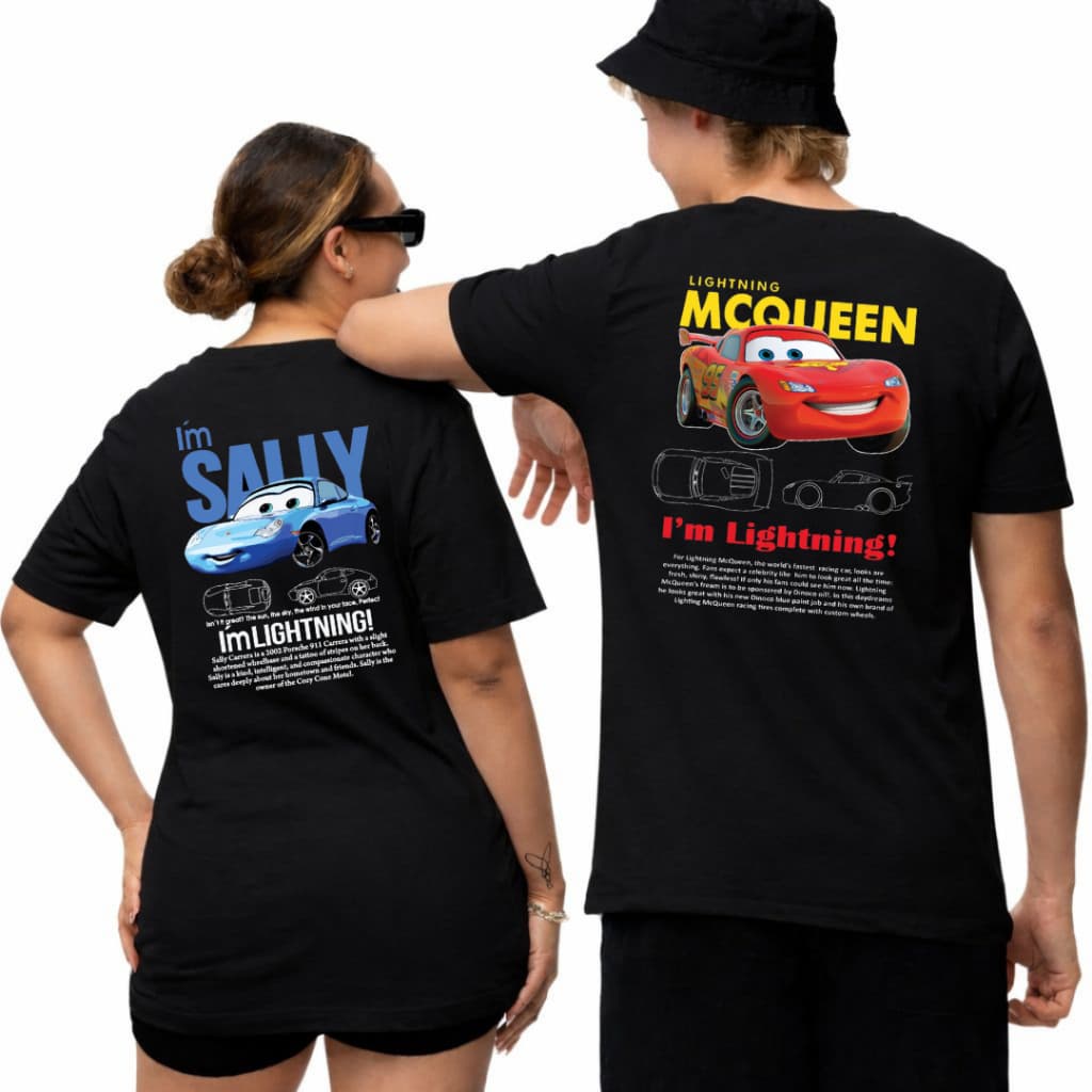 Kit 2 Camisetas Casal relâmpago mcqueem e Sally  Camisa 100% algodão