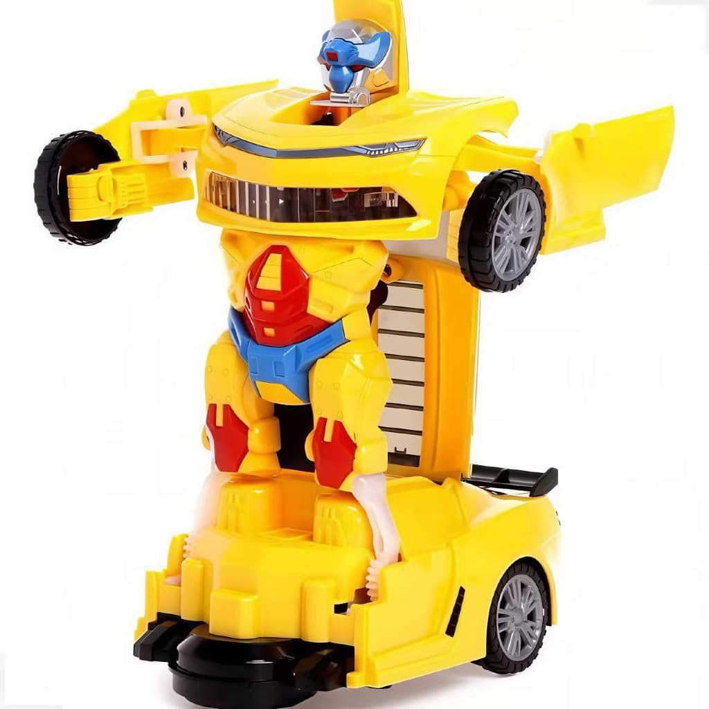 Brinquedo Carrinho Camaro Transformers Brinquedo Vira Robô Luz Som Bate Volta