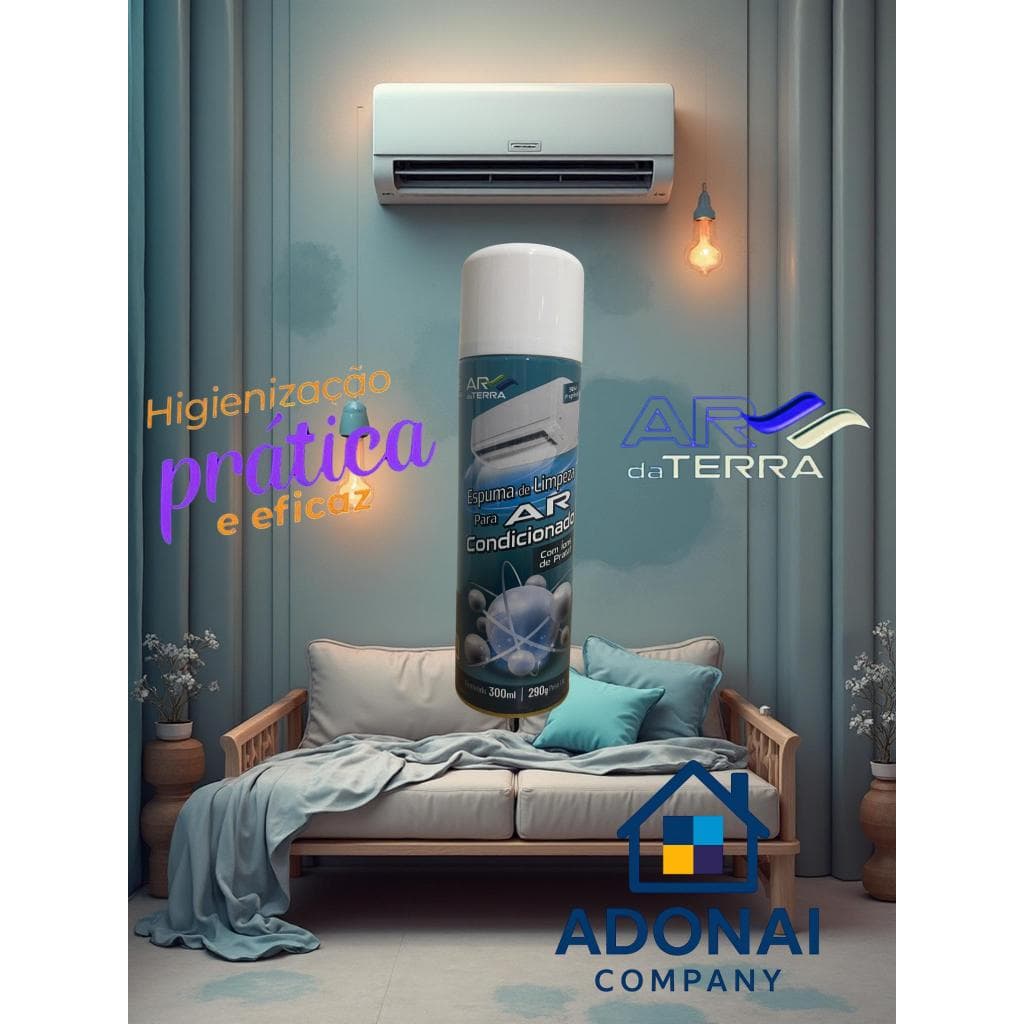 01 Espuma de Limpeza para Ar-Condicionado AR da Terra 300ml Ions de Prata ou citrus