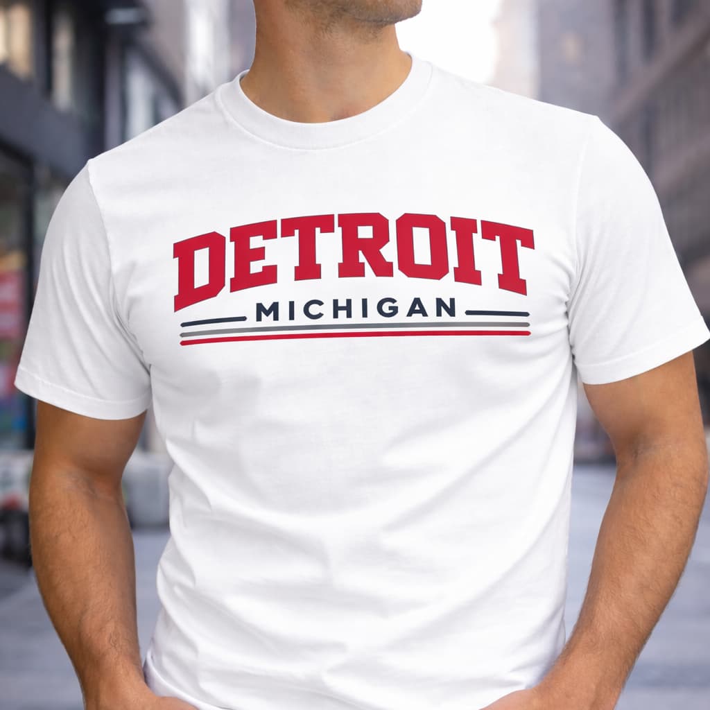 Camiseta masculina casual, street, Detroit Michigan