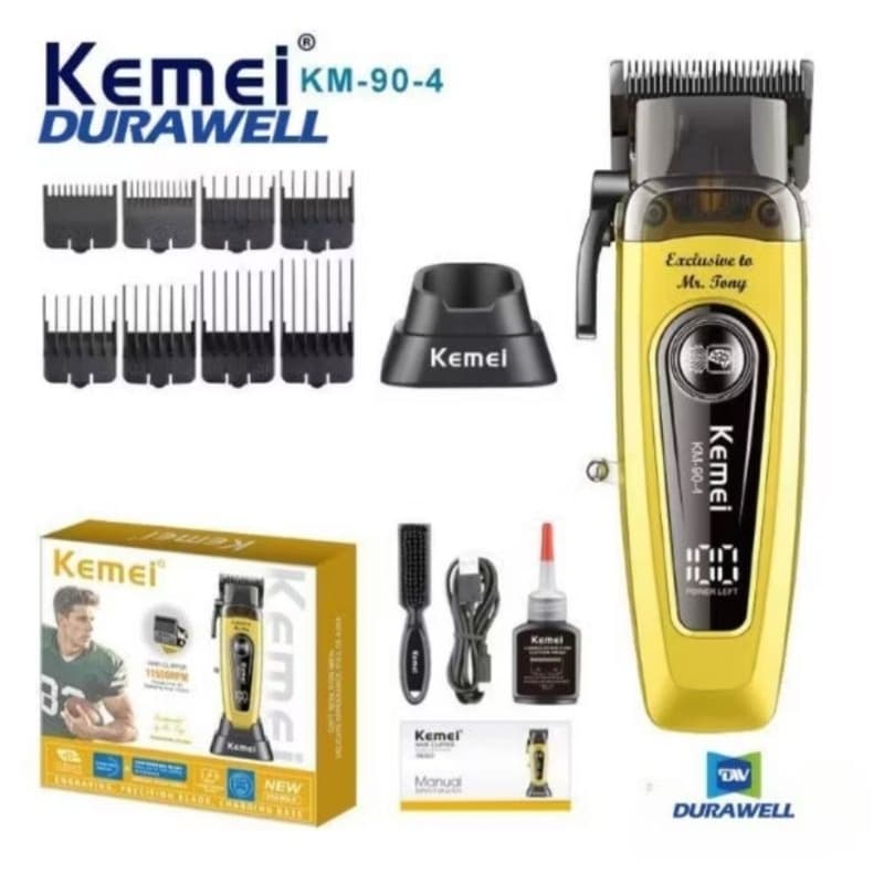 Lançamento Kemei Máquina de Corte 10W Com Base Carregadora KM- 90-4 Sem Fio Bivolt Portátil