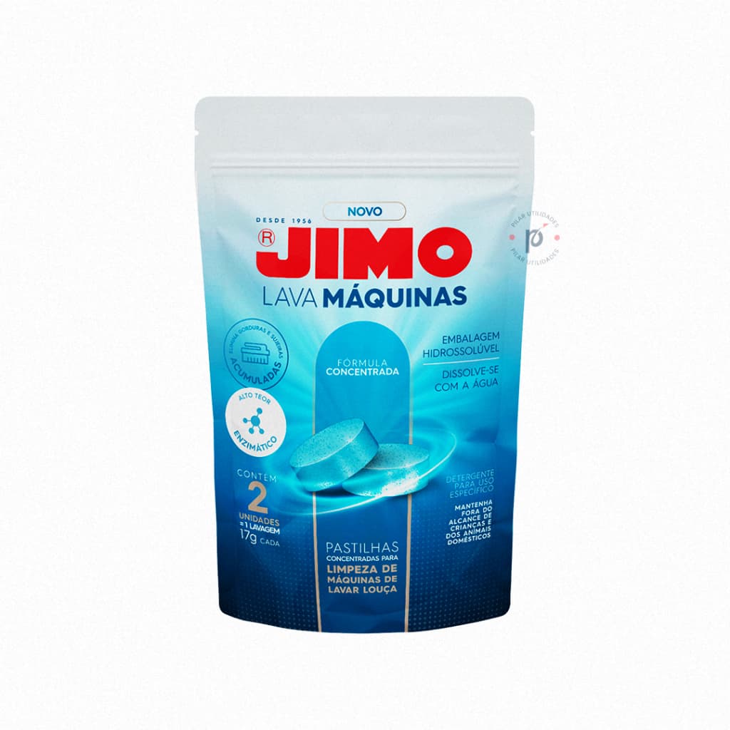Pastilhas Jimo para Máquinas de Lavar Louça com 2 Pastilhas de 17g Organização Limpeza e Cheirosa