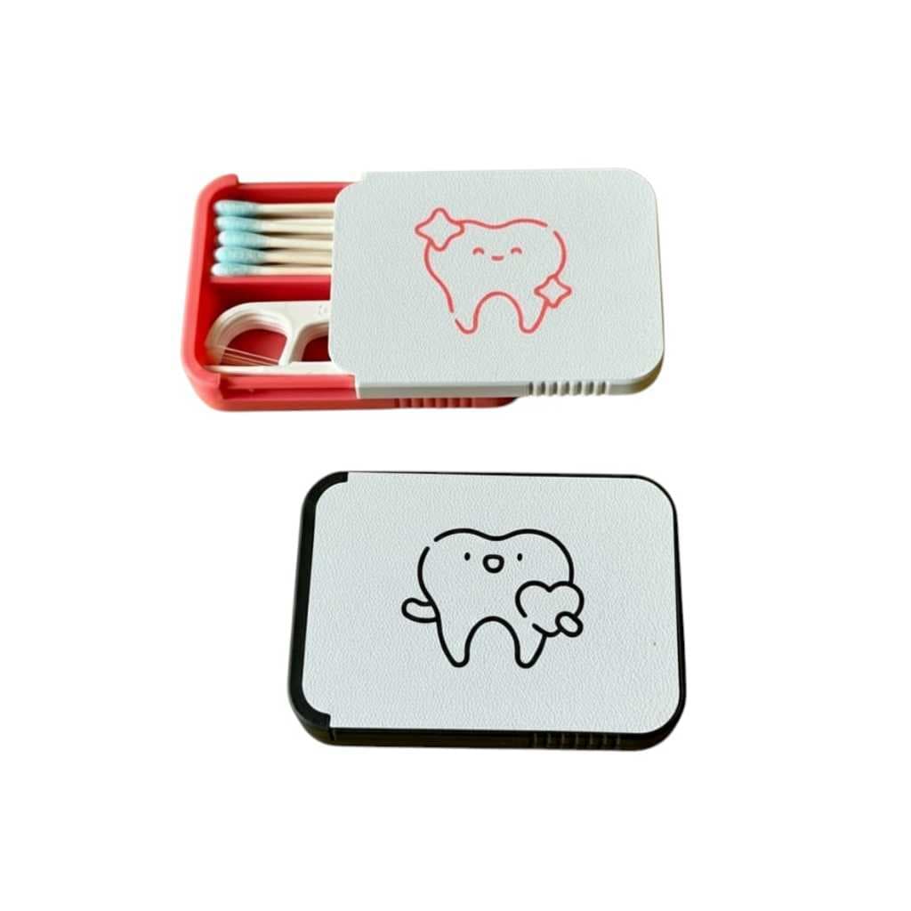 Caixa de Tampa Deslizante de Bolso para Fio Dental, Palitos & Cotonetes
