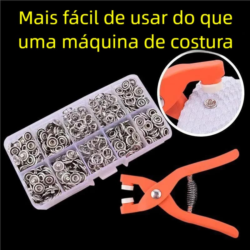 50 Conjuntos De Botões De Pressão Com Fivela De Cinco Garras | Ferramenta Alicate De Metal Para Roupas , Costura DIY