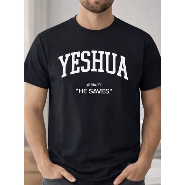 Camiseta masculina casual, Yeshua He saves