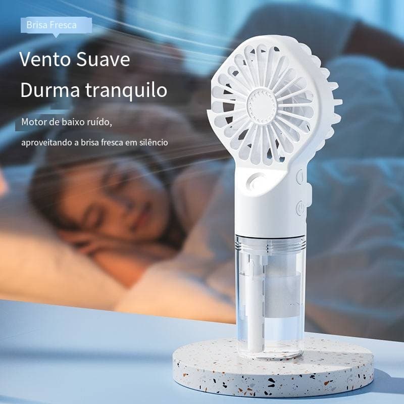 Outdoor Verão recarregável Handheld Air Cooling Fan Mini portátil 4 velocidades Misting Water Bottle Fan