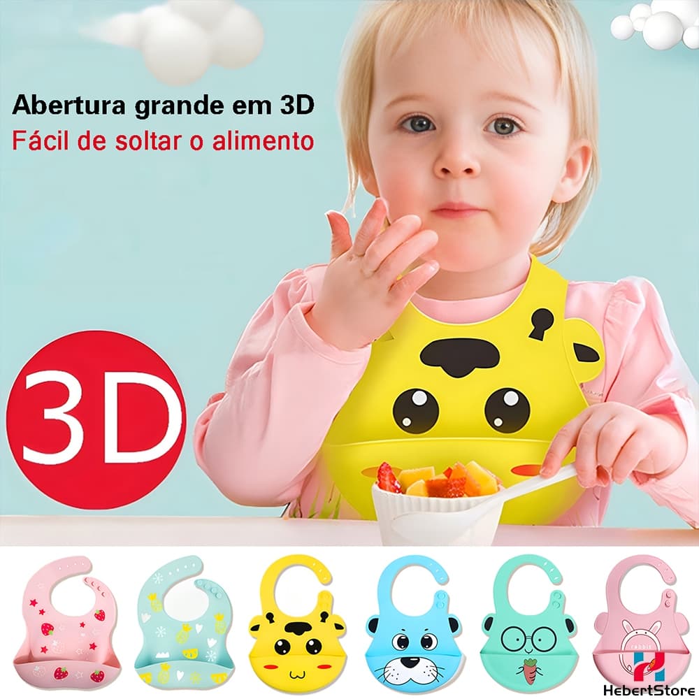 Kit Prato Infantil Silicone c/ Divisória e Ventosa para Microondas Kit Alimentação Bebê Menino e Menina 6 Meses a 3 Anos