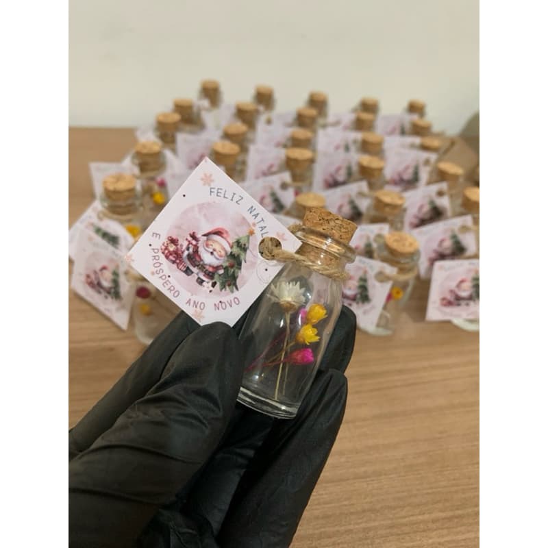Lembrancinha Personalizada Mini Garrafinha com Flores Secas 🌸 Casamento | 15 Anos | Infantil | Batizado | Maternidade