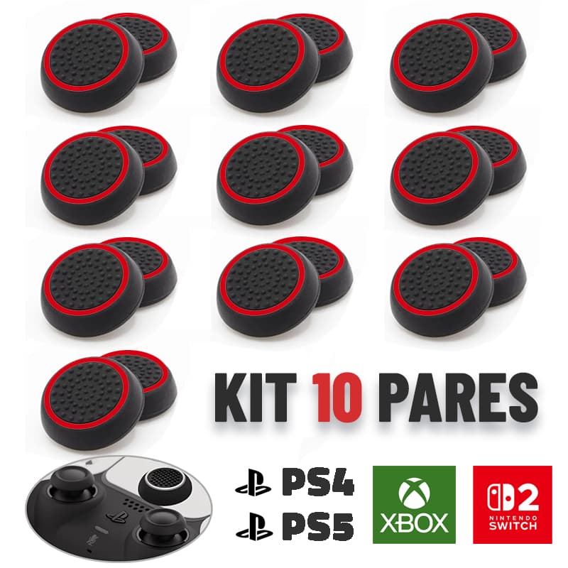 Pares De Grip Borracha de Silicone Para Analógicos de Controles de PS5, PS4, Xbox Serie