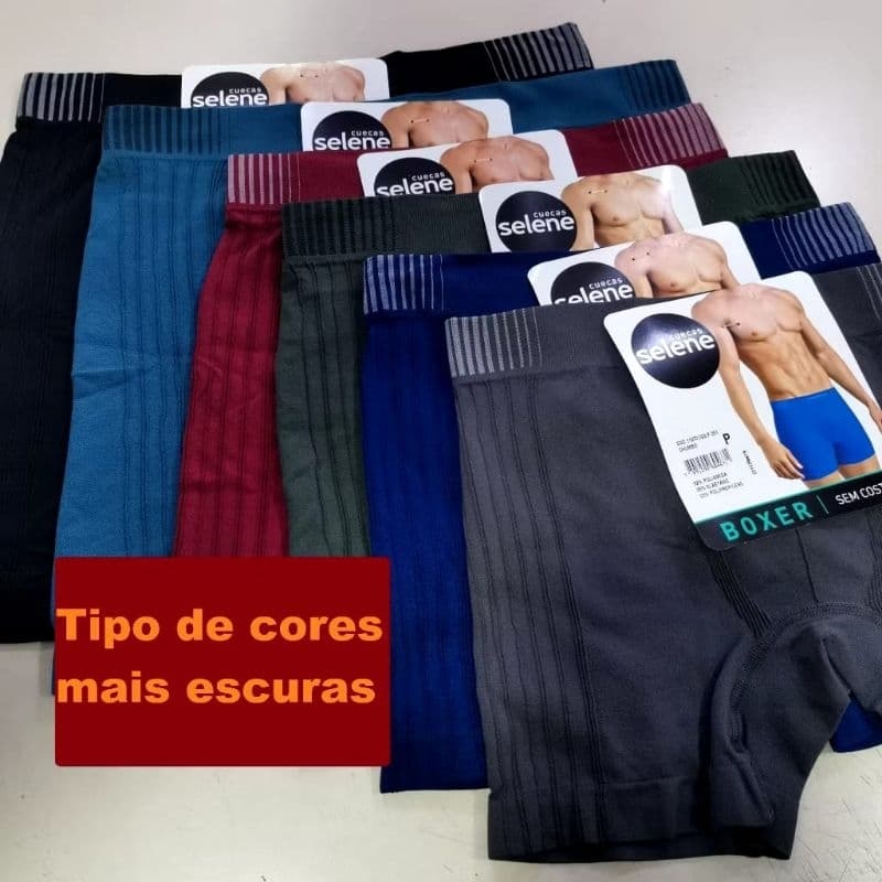 Cueca Boxer Selene Masculina Sem Costura Confortável Original