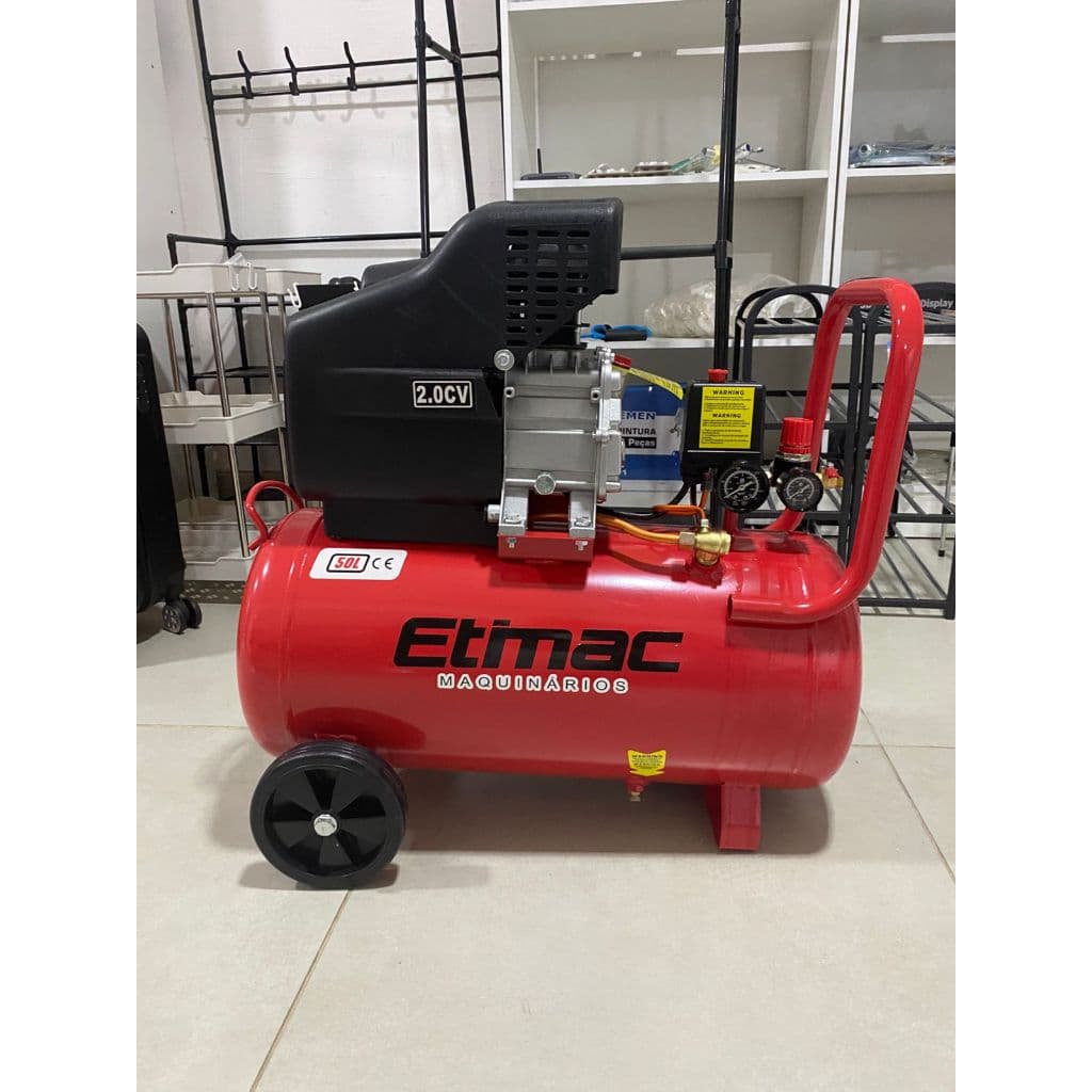 Compressor de Ar Elétrico Portátil Etimac - MAM-8,7/50BR Monofásica 50L 2,5hp 220V e 110V 60Hz