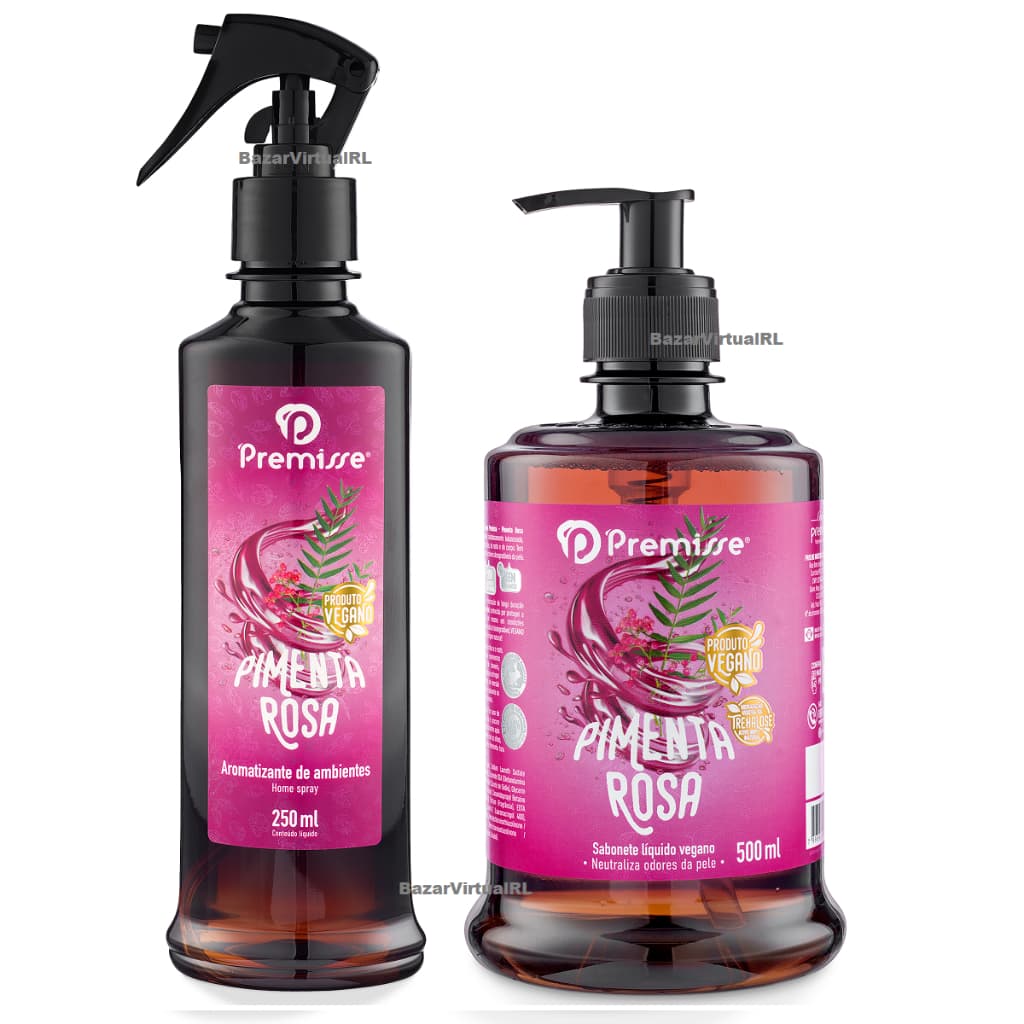 Aromatizador de Ambiente e Sabonete Líquido Pimenta Rosa Kit Lavabo Vegano 2 Un