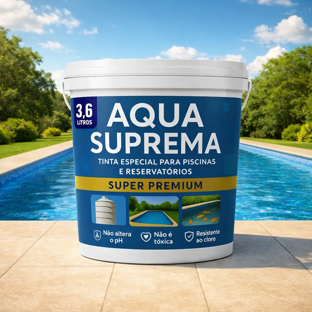 TINTA PARA PISCINA 3,6L RESISTENTE À ÁGUA IDEAL PARA RESERVATÓRIOS PISCINAS E BEBEDOUROS DE ANIMAIS