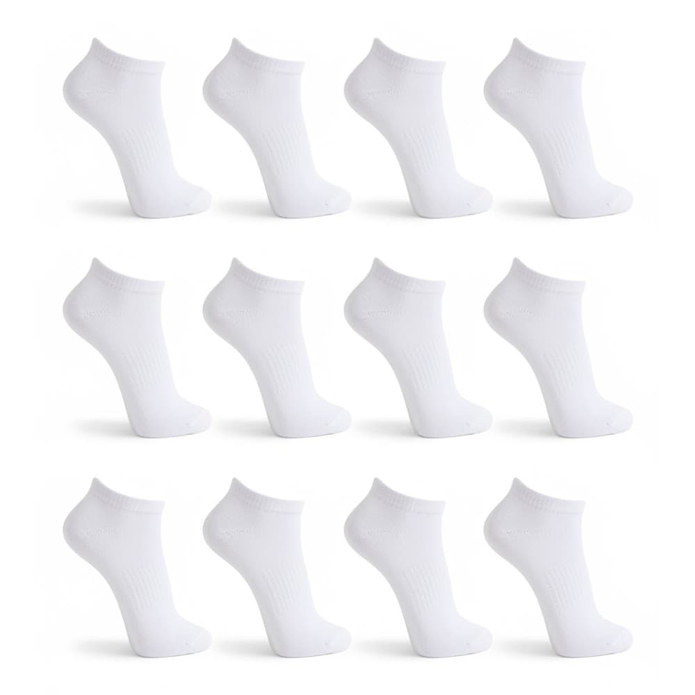 Kit 12 Pares Meia Masculina Feminina Soquete Cano Curto Branca