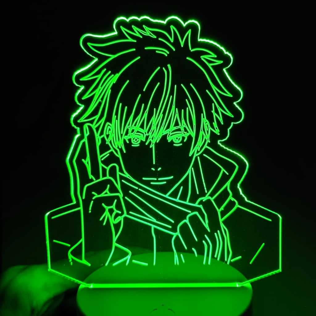 Abajur Luminária Gojo Satoru anime manga Jujutsu Kaisen Ac0311 Led 3D de Mesa Luz Noturna Decoração Sala Quarto Mangá