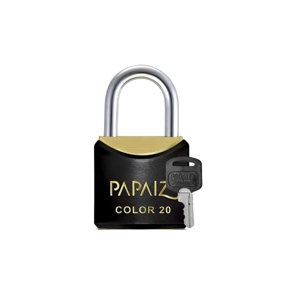 Cadeado Preto Papaiz 30mm Preto Latão Alta Resistência Reforçado