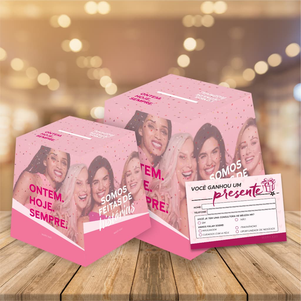 Kit Urna para Sorteio, Captação de Clientes Mary Kay (1 urna + 50 cupons)