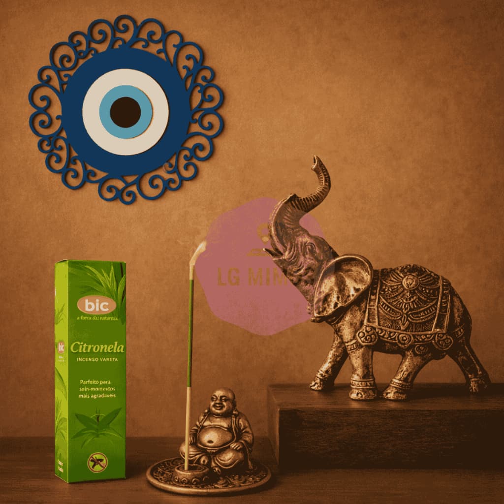 Kit Proteção Espiritual Olho Grego Buda Prosperidade Elefante Decoração Prosperidade