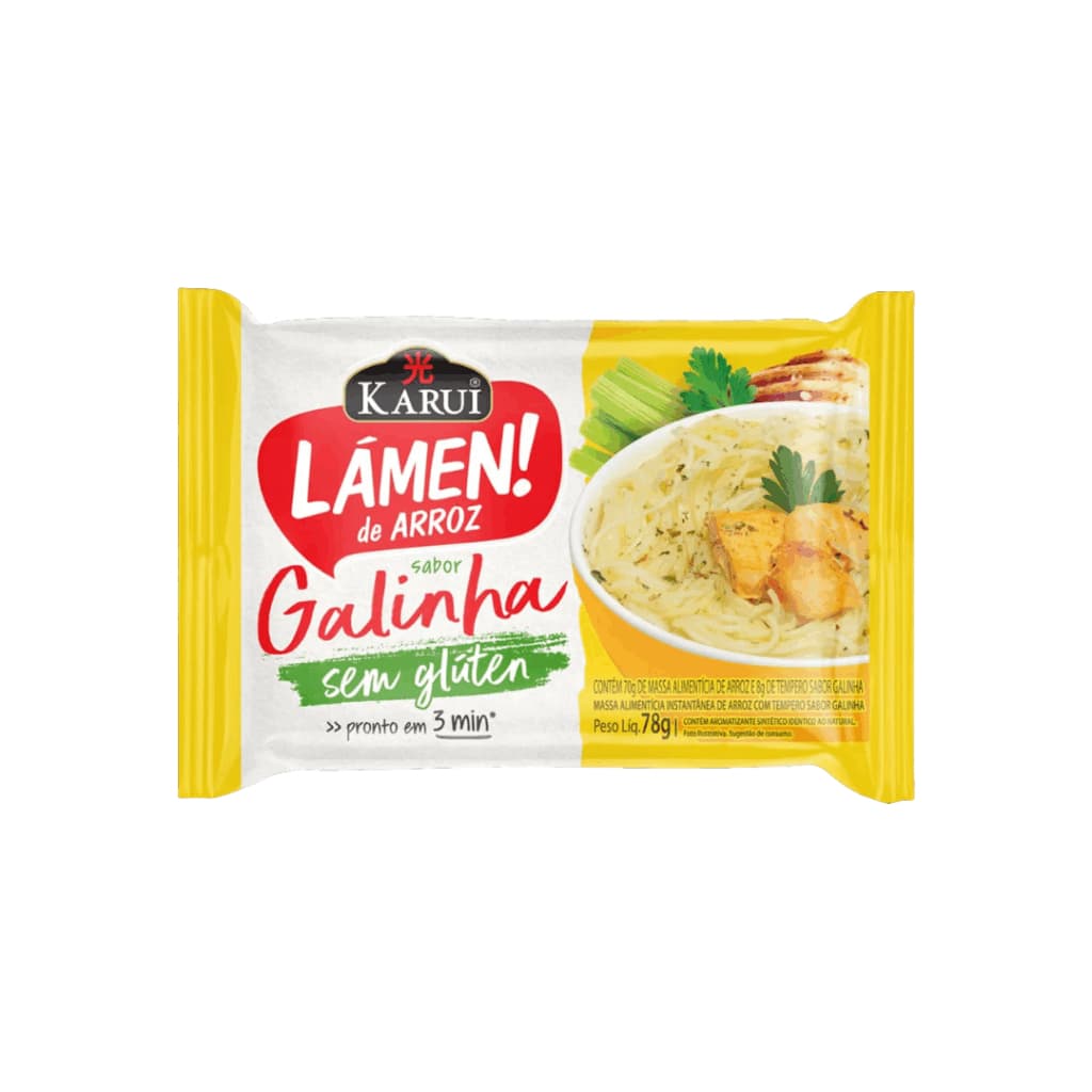 Lámen De Arroz Sem Glúten Karui Miojo Galinha Kit C/10un
