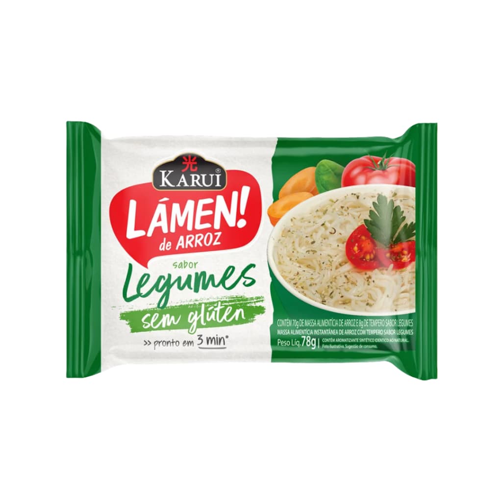 Lámen De Arroz Sem Glúten Karui Miojo Legumes Kit C/10un
