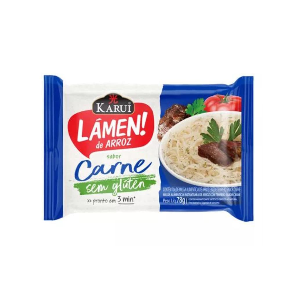 Lámen De Arroz Sem Glúten Karui Miojo Carne  Kit C/10un