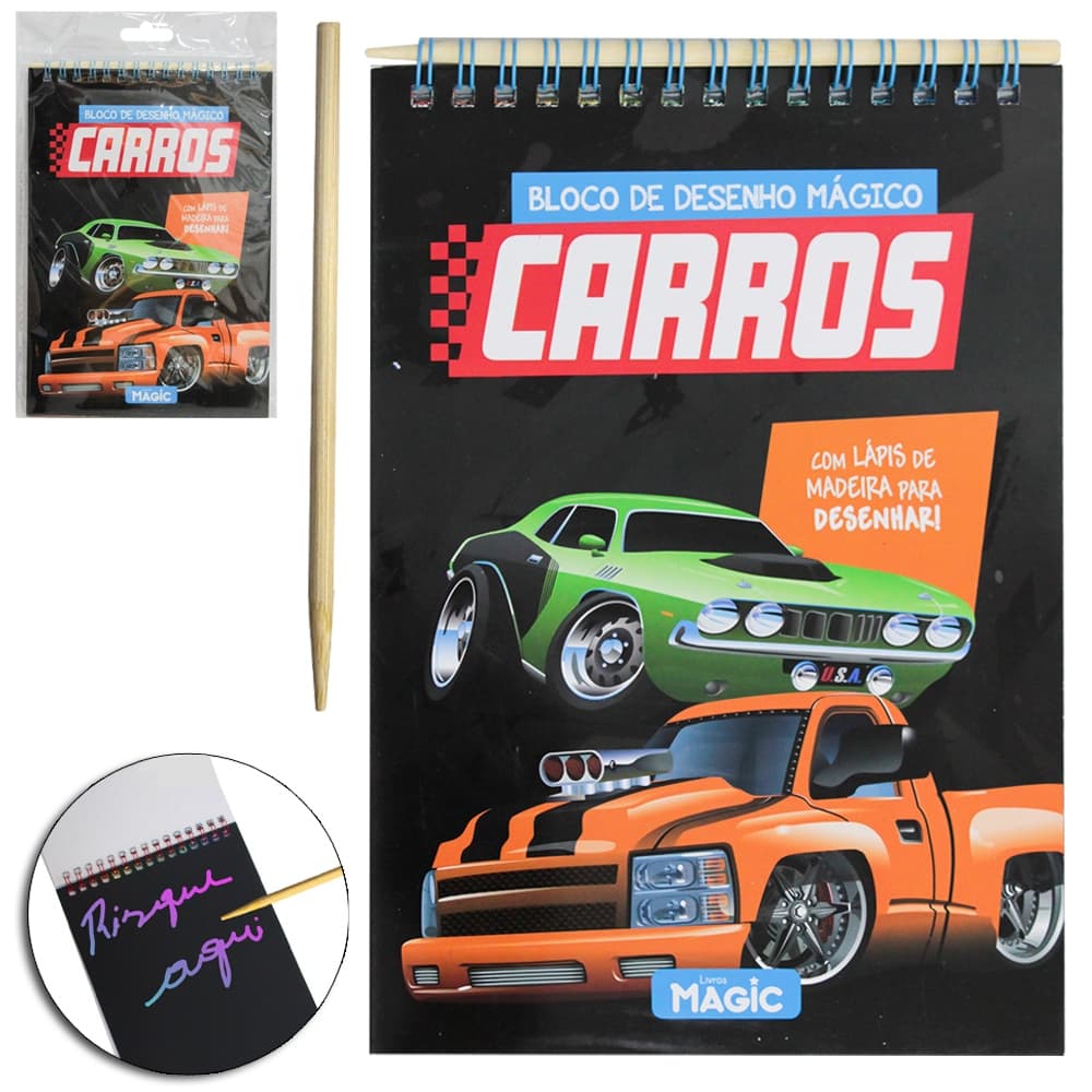 Caderneta Mágica de Carros A5 – Espiral | 8 Folhas