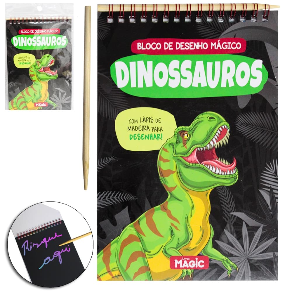 Caderneta Mágica de Dinossauros A5 – Espiral | 8 Folhas