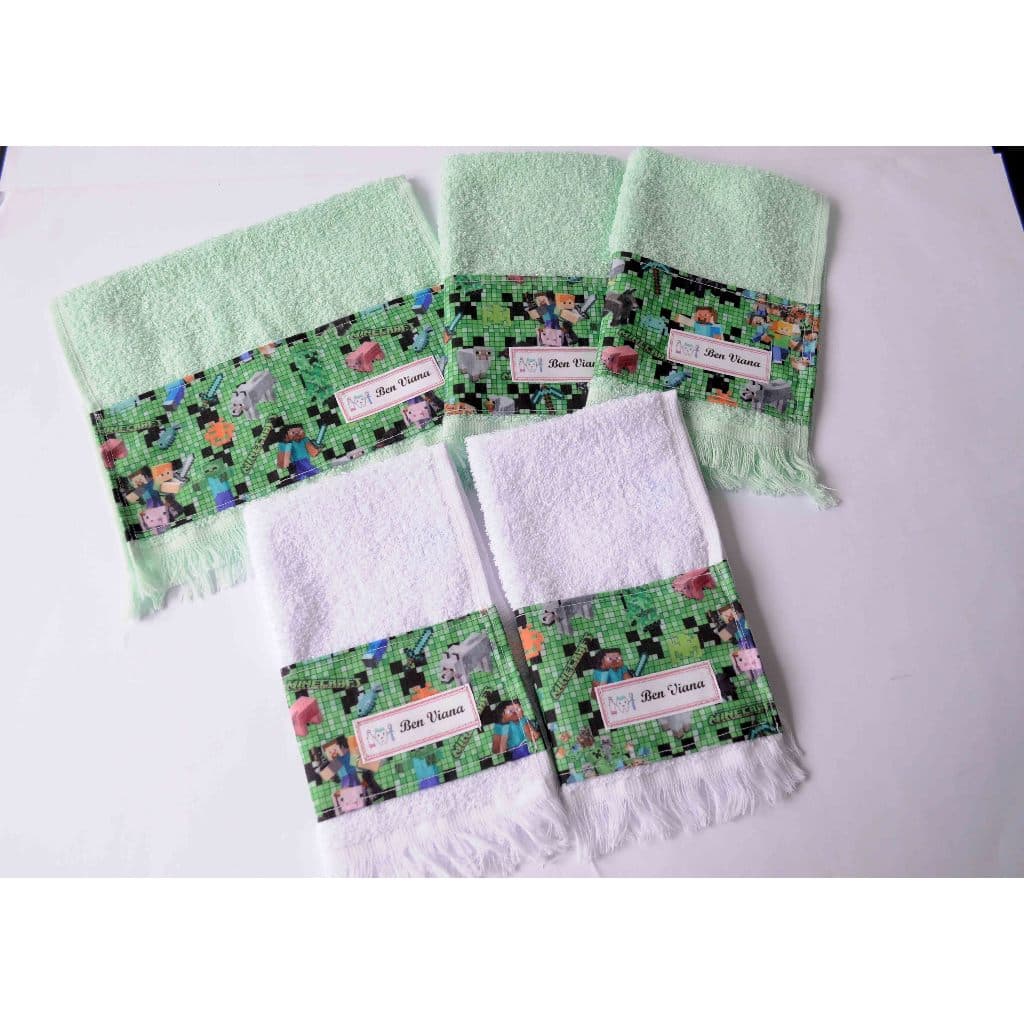 TOALHINHA ESCOLAR PERSONALIZADA - Toalhinhas escolares personalizadas- Kit com 5 toalhinhas