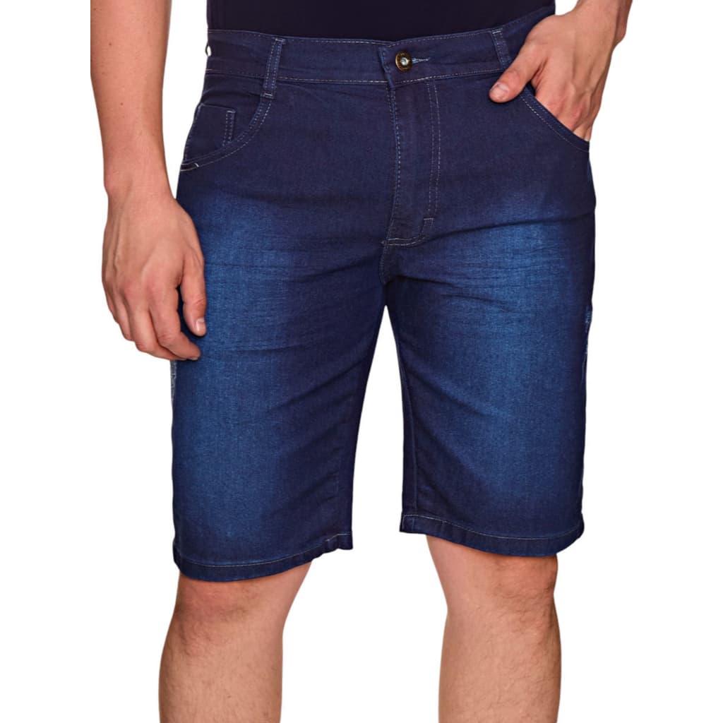 Bermuda Jeans Masculina Azul Escuro Estilo Casual Moderna
