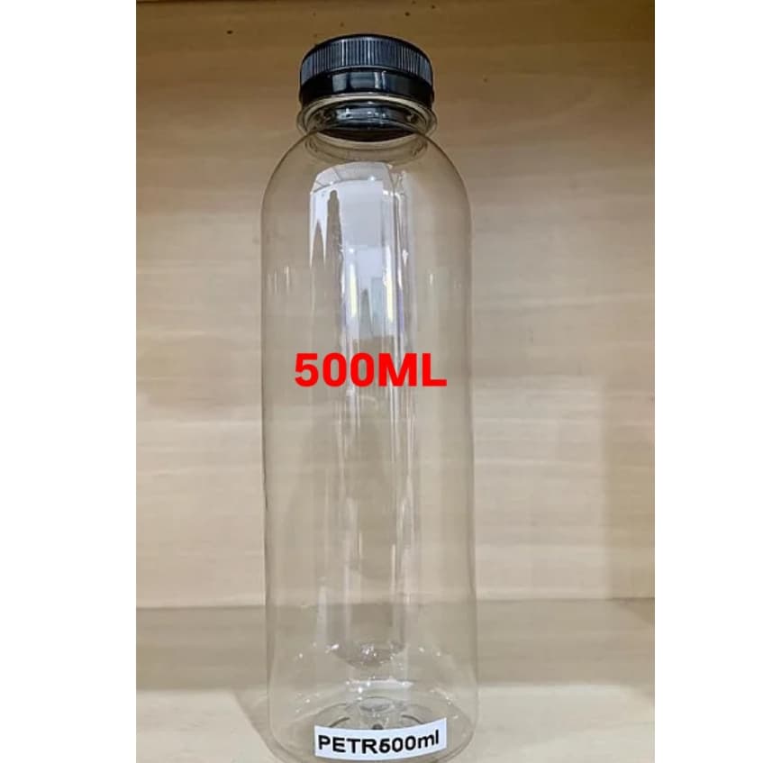 Garrafa Pet Redonda/ Quadrada Plastica Tampa Com Lacre 500ml C/10 unidades