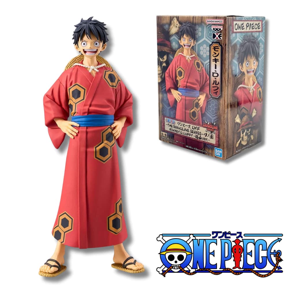 Figura de Ação Luffy Wano com caixa e base - One Piece