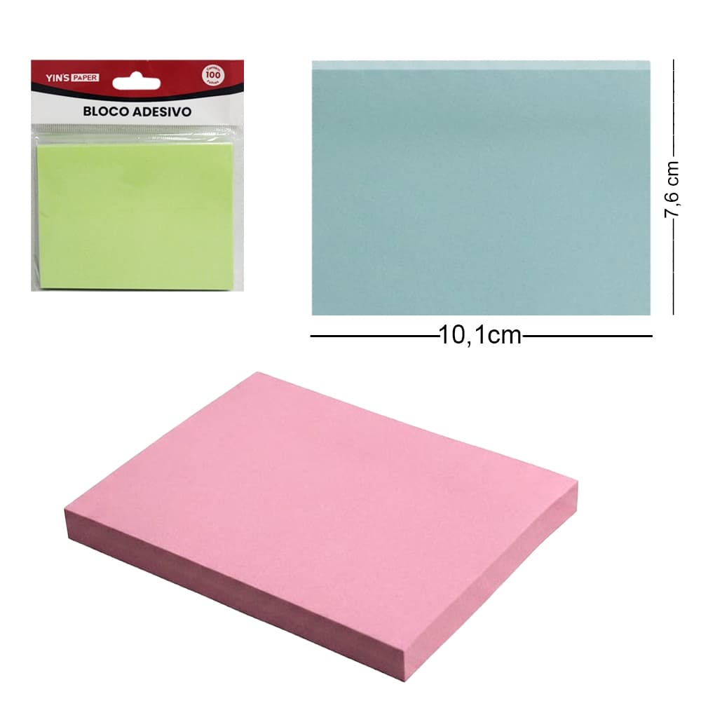 Bloco de Stickers Adesivos Yin’s Paper – 100 Folhas Retangulares