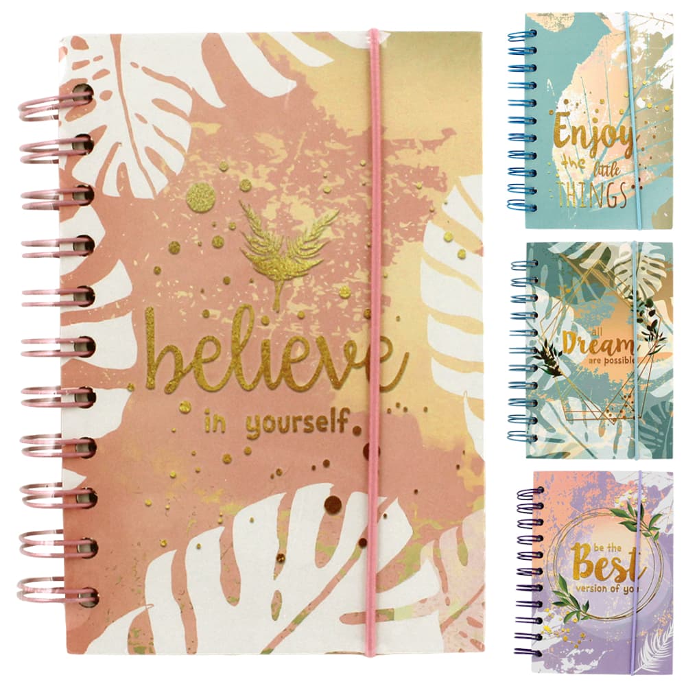 Bloco de Anotações Espiral A6 – 160 Folhas | Tamanho 14,8 × 10,5 cm