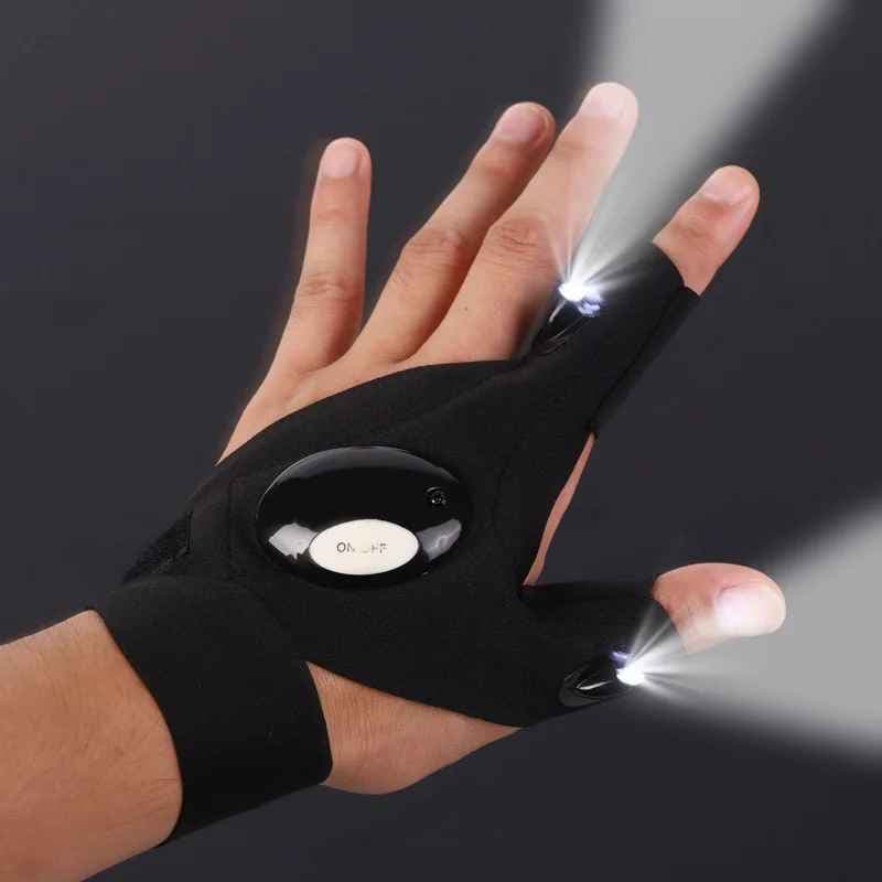 Luvas de Pesca com Iluminação LED para Atividades Noturna