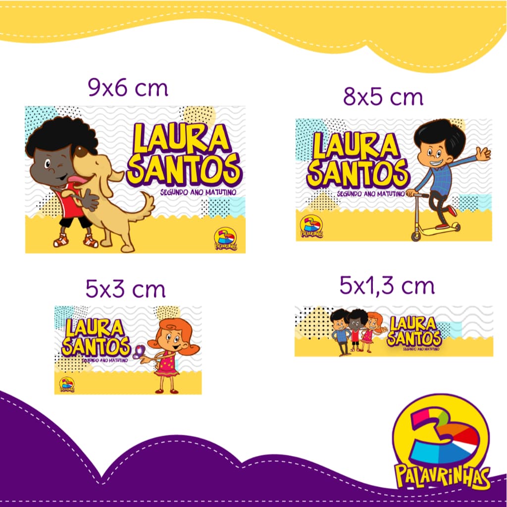 ETIQUETAS ADESIVAS ESCOLARES 3 PALAVRINHAS