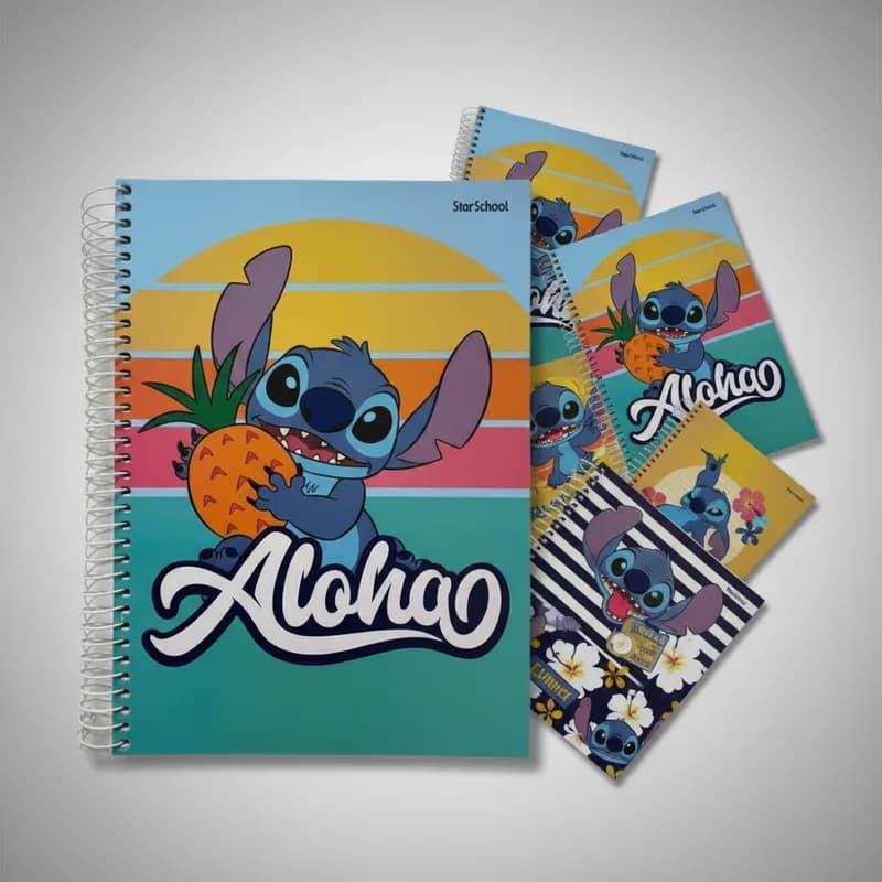 Caderno Espiral Universitario CD 10x1 160 Fls Stitch  Escola Faculdade Anotações